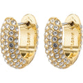 Lona Recycled Chunky Crystal Huggie Hoops - Gold Plated