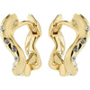 Evra Recycled Organic Shaped Crystal Hoops - Gold Plated