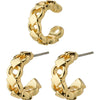 Desiree Recycled Hoop And Cuff Earrings - Gold Plated