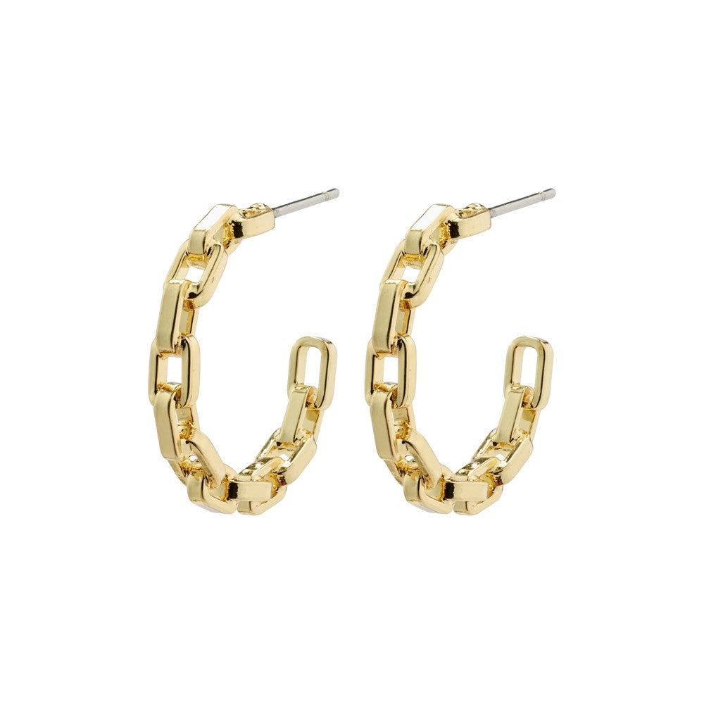 Eira Cable Chain Hoop Earrings - Gold Plated