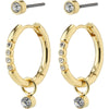 Elna Recycled Crystal Earrings 2-In-1 Set - Gold Plated