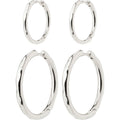 Eve Hoop Earrings 2-In-1 Set - Silver Plated