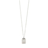 MSF Square Hammered Pendant Necklace - Silver Plated
